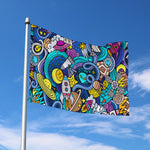 Abstract Cartoon Galaxy Space Print Polyester Flag