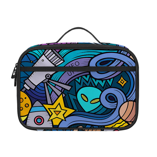 Abstract Cartoon Galaxy Space Print Portable Lunch Bag