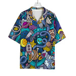 Abstract Cartoon Galaxy Space Print Rayon Hawaiian Shirt