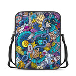 Abstract Cartoon Galaxy Space Print Rectangular Crossbody Bag