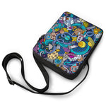 Abstract Cartoon Galaxy Space Print Rectangular Crossbody Bag