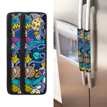 Abstract Cartoon Galaxy Space Print Refrigerator Handle Covers