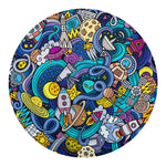 Abstract Cartoon Galaxy Space Print Round Blanket