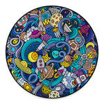 Abstract Cartoon Galaxy Space Print Round Floor Mat