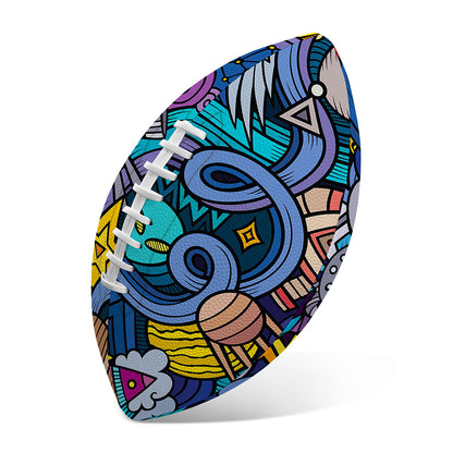 Abstract Cartoon Galaxy Space Print Rugby Ball