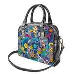 Abstract Cartoon Galaxy Space Print Shoulder Handbag
