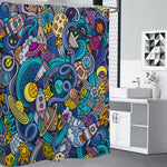 Abstract Cartoon Galaxy Space Print Shower Curtain