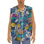 Abstract Cartoon Galaxy Space Print Sleeveless Baseball Jersey