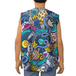 Abstract Cartoon Galaxy Space Print Sleeveless Baseball Jersey