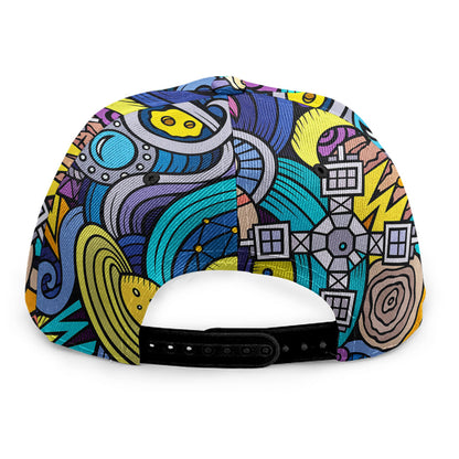 Abstract Cartoon Galaxy Space Print Snapback Cap