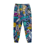 Abstract Cartoon Galaxy Space Print Sweatpants