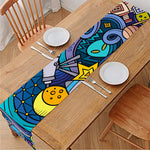 Abstract Cartoon Galaxy Space Print Table Runner
