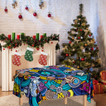 Abstract Cartoon Galaxy Space Print Tablecloth