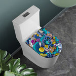 Abstract Cartoon Galaxy Space Print Toilet Lid Cover