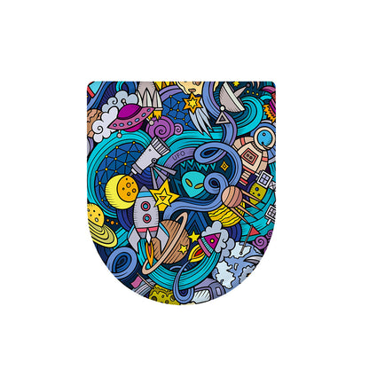 Abstract Cartoon Galaxy Space Print Toilet Lid Cover