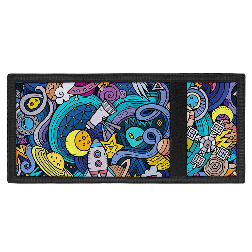 Abstract Cartoon Galaxy Space Print Trifold Wallet