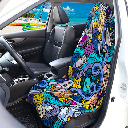 Abstract Cartoon Galaxy Space Print Waterproof Car Seat Cover