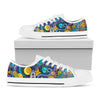 Abstract Cartoon Galaxy Space Print White Low Top Sneakers