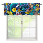 Abstract Cartoon Galaxy Space Print Window Valance