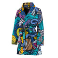 Abstract Cartoon Galaxy Space Print Women's Bathrobe