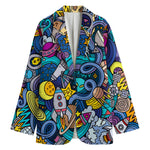 Abstract Cartoon Galaxy Space Print Women's Blazer