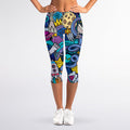 Abstract Cartoon Galaxy Space Print Women's Capri Leggings