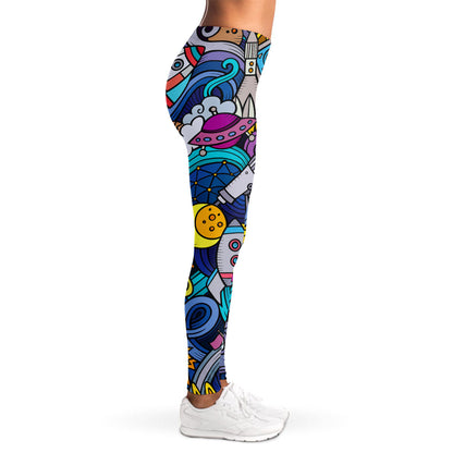 Abstract Cartoon Galaxy Space Print Women's Leggings