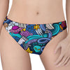 Abstract Cartoon Galaxy Space Print Women's Thong