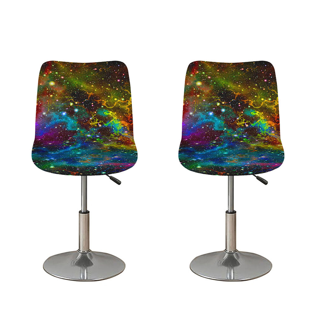 Abstract Colorful Galaxy Space Print Bar Stool Covers
