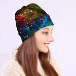Abstract Colorful Galaxy Space Print Beanie
