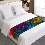 Abstract Colorful Galaxy Space Print Bed Runner