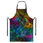 Abstract Colorful Galaxy Space Print Bib Apron With Pocket
