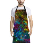 Abstract Colorful Galaxy Space Print Bib Apron With Pocket