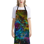 Abstract Colorful Galaxy Space Print Bib Apron With Pocket