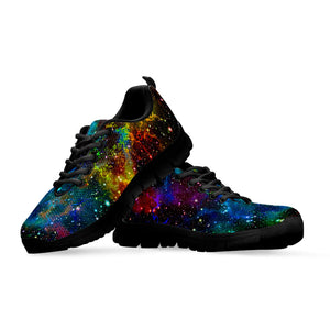 Abstract Colorful Galaxy Space Print Black Running Shoes