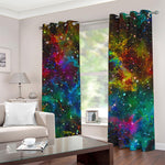 Abstract Colorful Galaxy Space Print Blackout Grommet Curtains