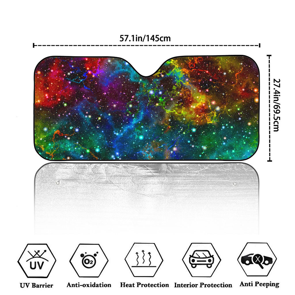 Abstract Colorful Galaxy Space Print Car Windshield Sun Shade