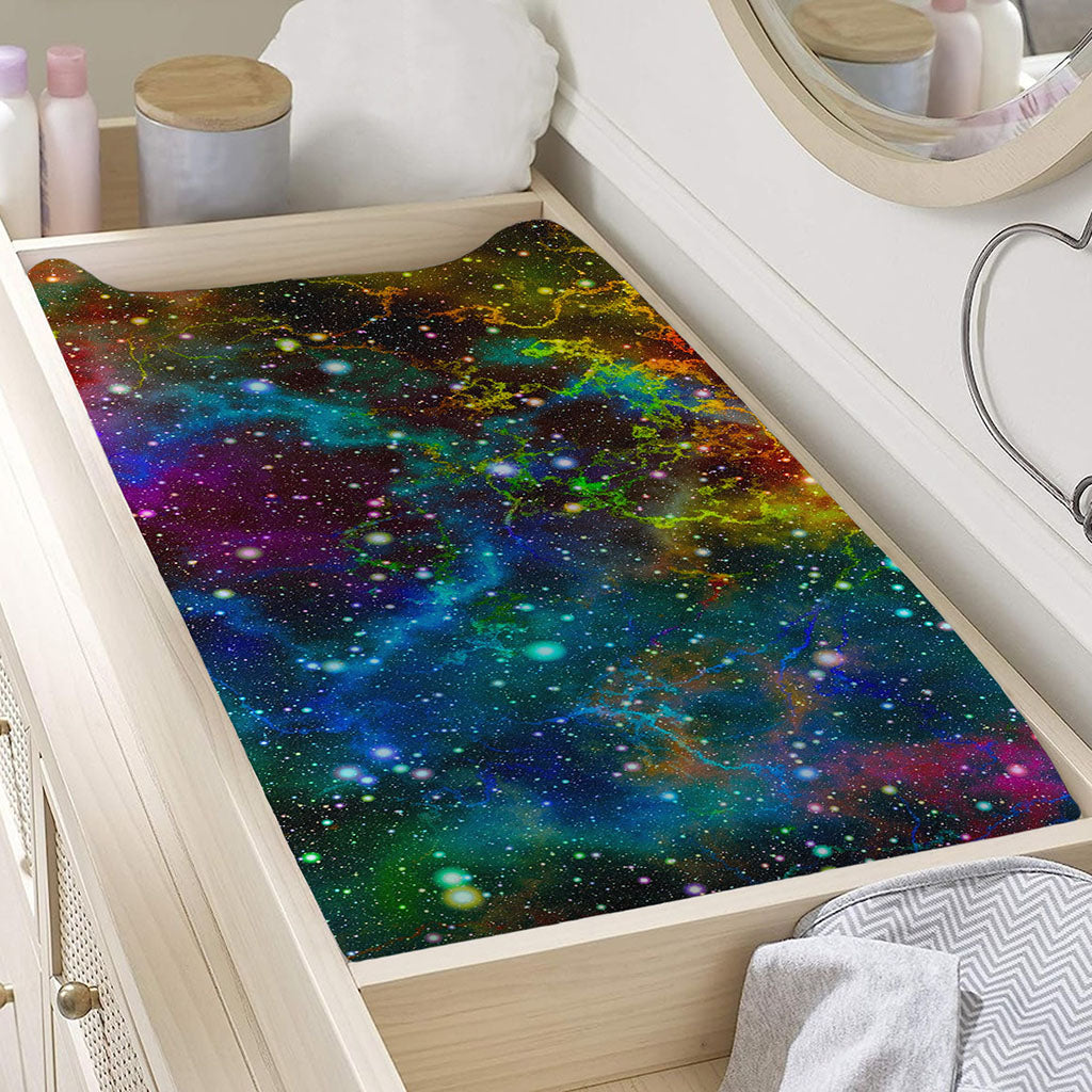 Abstract Colorful Galaxy Space Print Changing Pad Cover