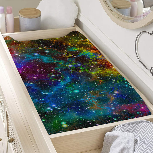 Abstract Colorful Galaxy Space Print Changing Pad Cover