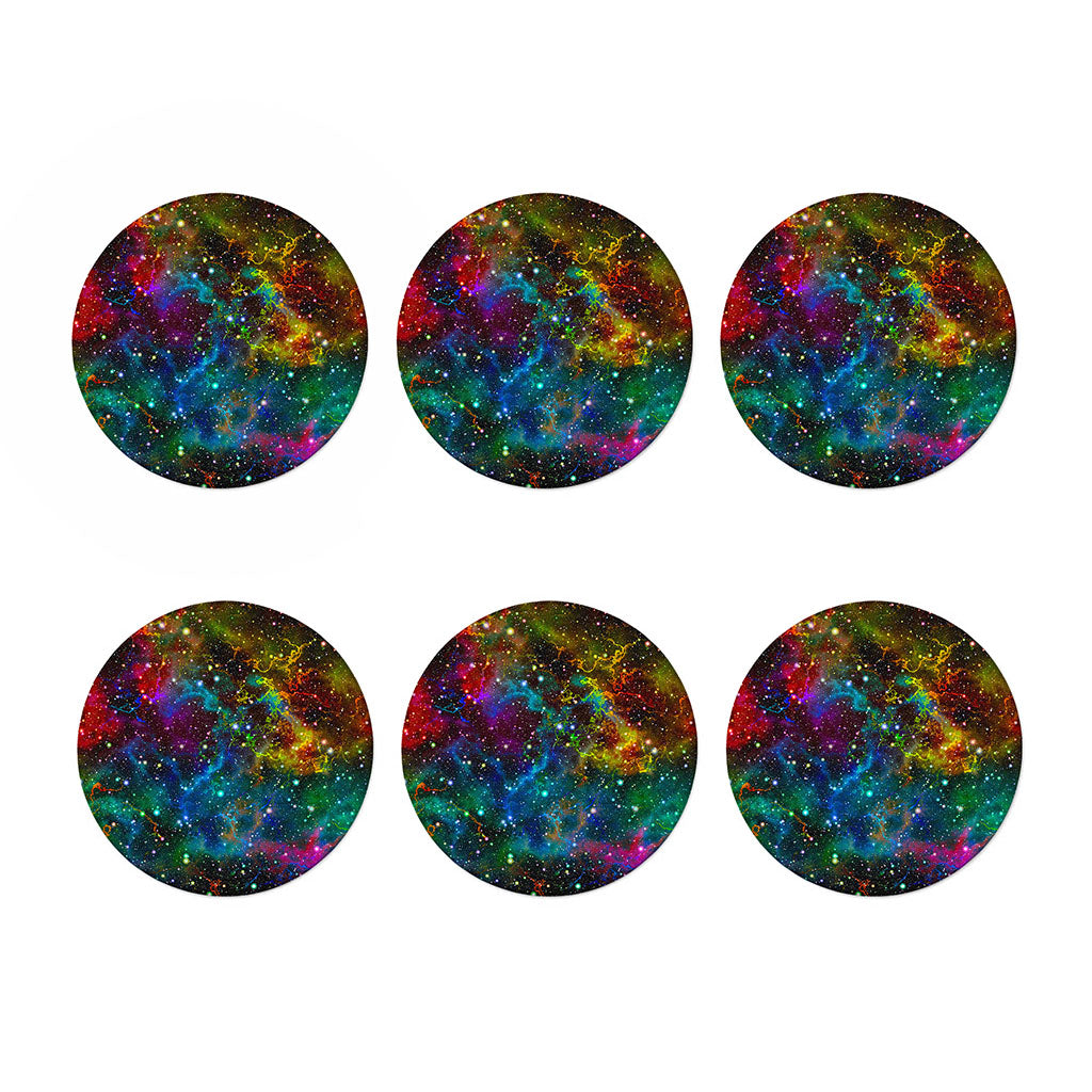 Abstract Colorful Galaxy Space Print Coaster Set