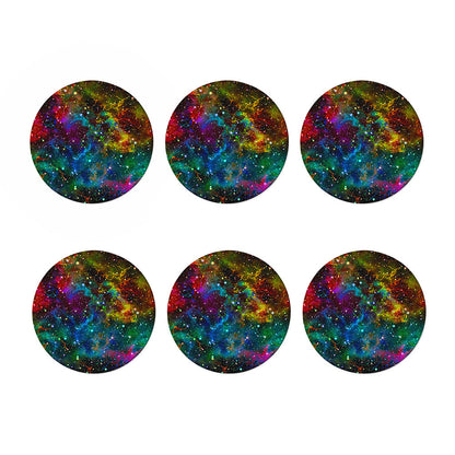 Abstract Colorful Galaxy Space Print Coaster Set