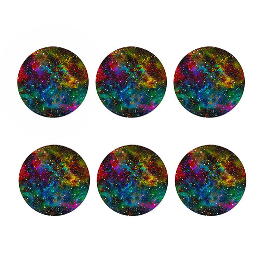 Abstract Colorful Galaxy Space Print Coaster Set