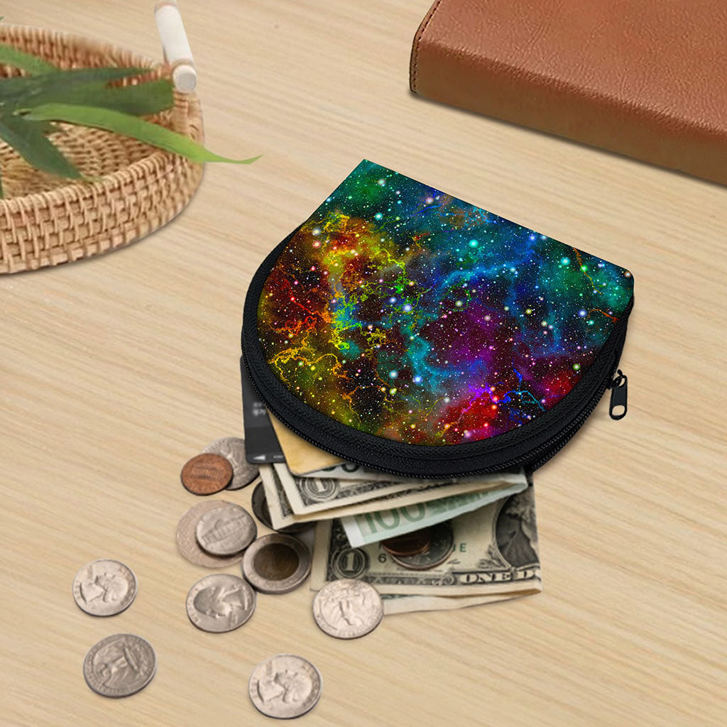 Abstract Colorful Galaxy Space Print Coin Purse