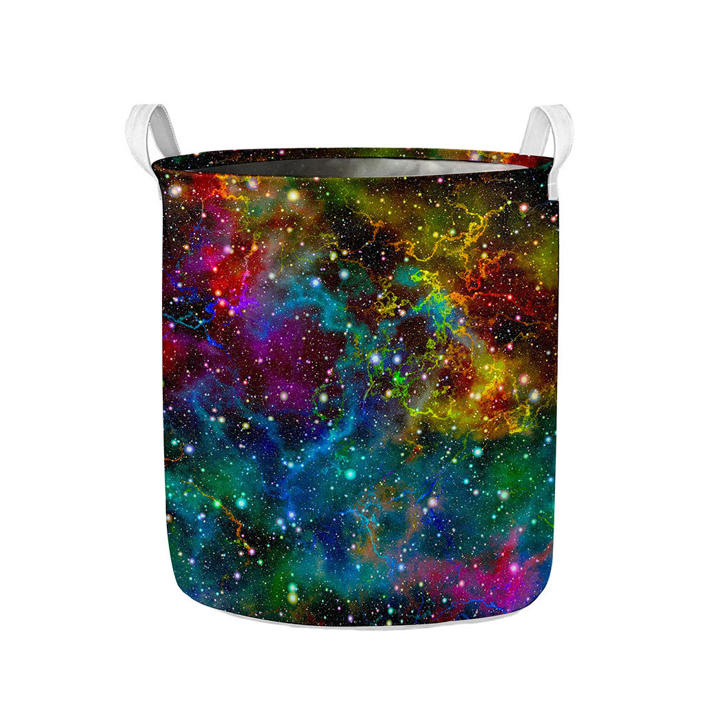 Abstract Colorful Galaxy Space Print Collapsible Laundry Basket