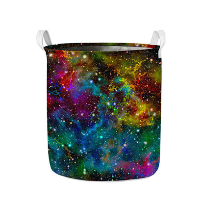 Abstract Colorful Galaxy Space Print Collapsible Laundry Basket
