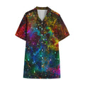 Abstract Colorful Galaxy Space Print Cotton Hawaiian Shirt