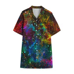Abstract Colorful Galaxy Space Print Cotton Hawaiian Shirt