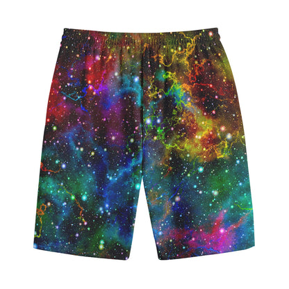 Abstract Colorful Galaxy Space Print Cotton Shorts
