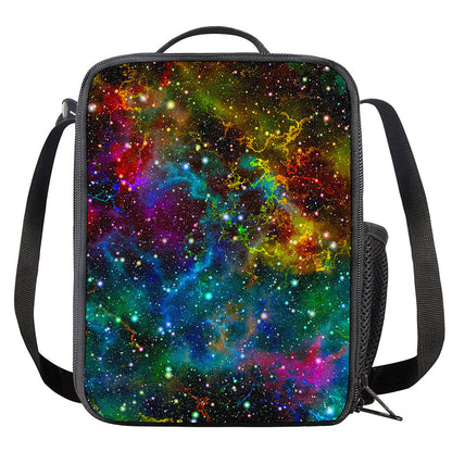 Abstract Colorful Galaxy Space Print Crossbody Lunch Bag
