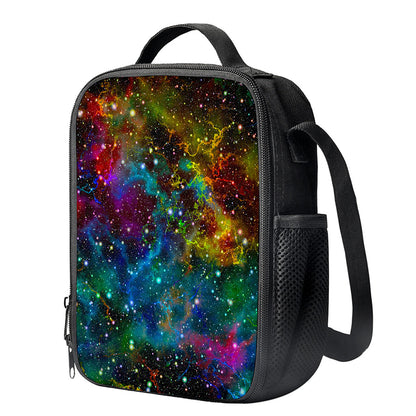 Abstract Colorful Galaxy Space Print Crossbody Lunch Bag